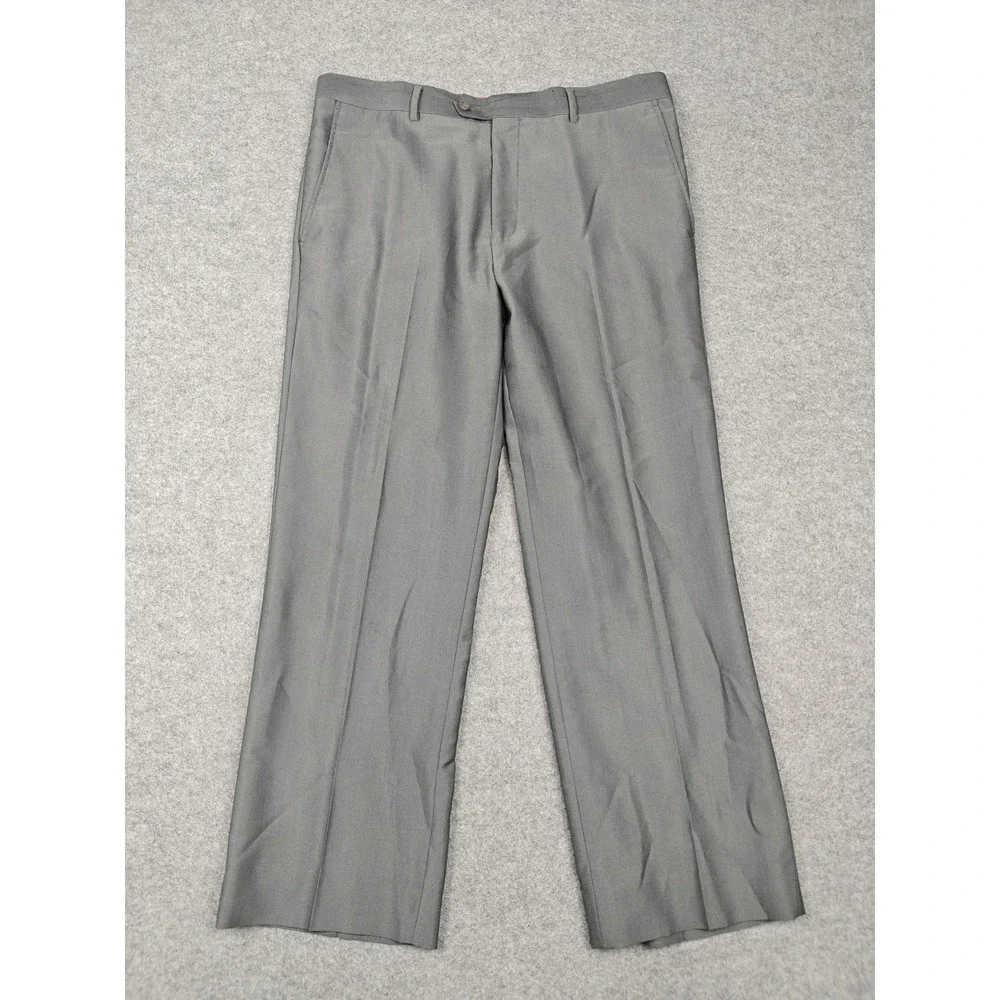 Dolce Vita Suit Mens 44L 38x30 Gray Polyester Viscose 2 Piece Classic Fit Italy